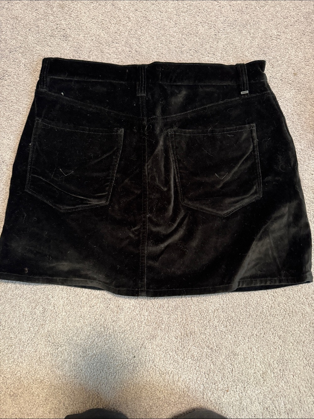 Hudson Los Angeles Black Velvet Skirt